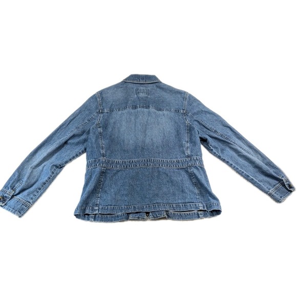 Lauren Ralph Lauren Jean Jacket Womens Medium Wash Zip Front Pockets L - Picture 2 of 14